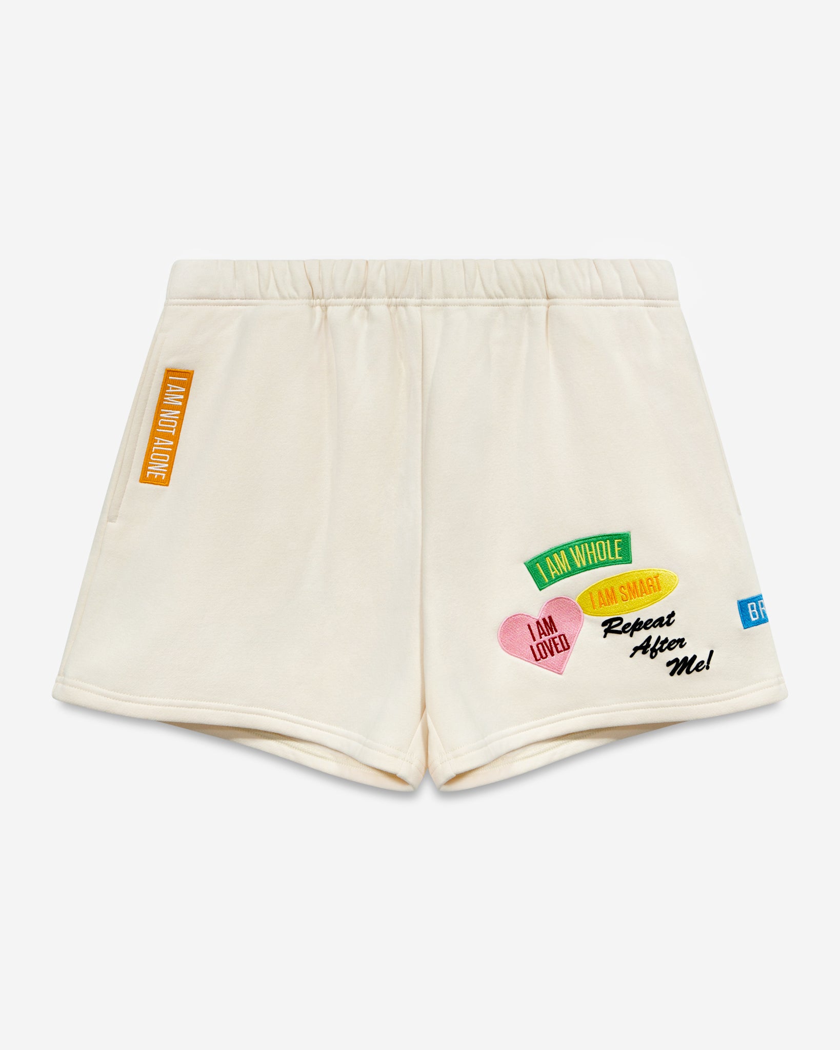 Repeat After Me Patchwork Sweatshorts - SEE THE WAY I SEE