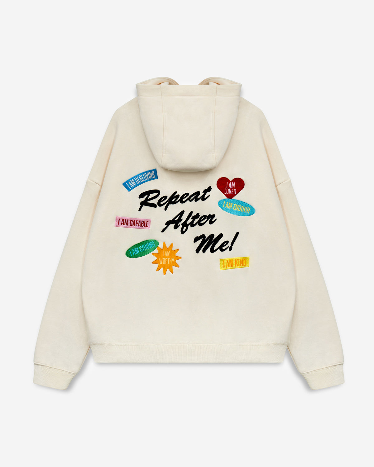 Repeat After Me Patchwork Hoodie